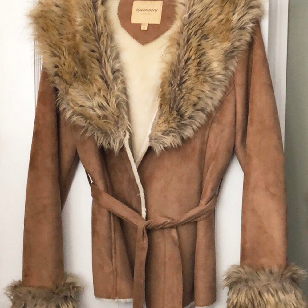 Upcountry by DU MONDE faux suede coat, Sz. S - Picture 2 of 6
